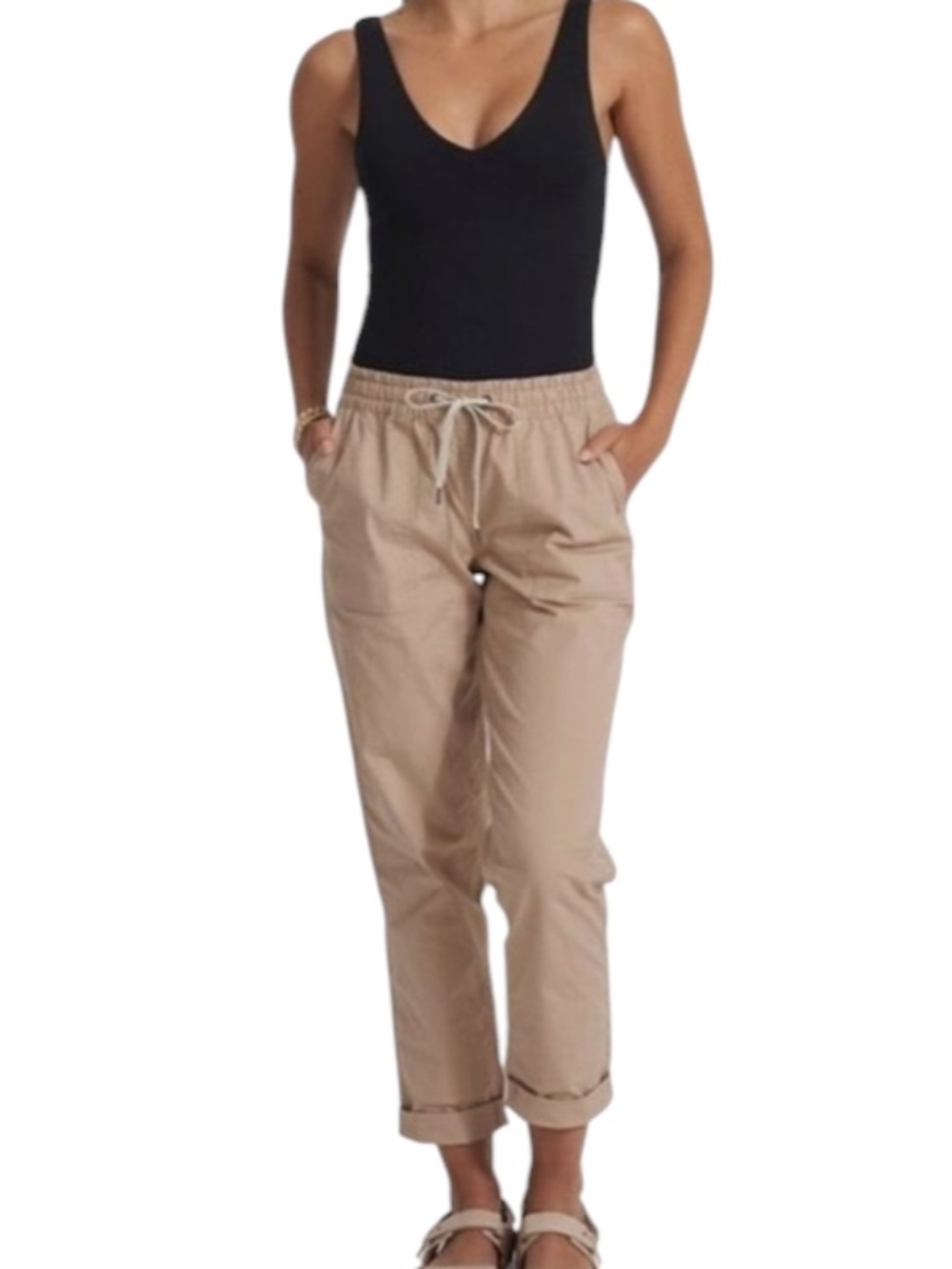 Vuori Vintage Ripstop Pants Women's Size XS Style VW450 Organic Cotton Beige